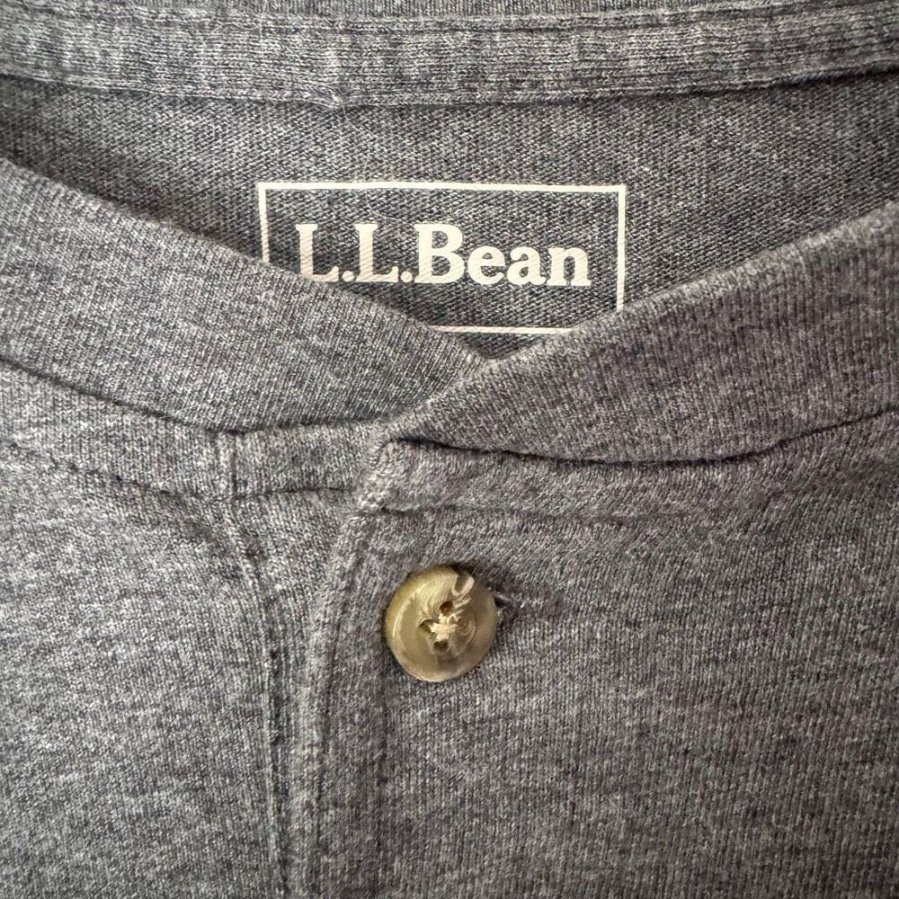 L.L. Bean Traditional Fit Long Sleeve Henley Top Size XXL Tall Gray NWT - Picture 4 of 9